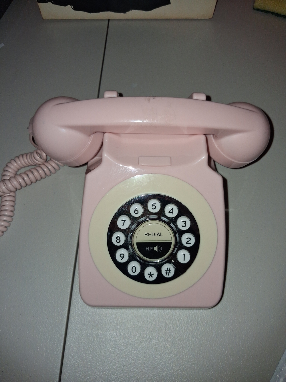 Vintage Pink Rotary Style Desk Phone - Soft Pink